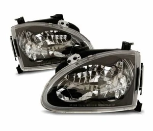 headlights for HONDA CRX DEL SOL 1992 1993 1994 1995 1996 1997 black LHD - Picture 1 of 1
