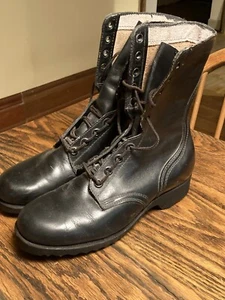 Vintage 1975 HI-PALS Vietnam Era schwarz Leder Kampfingenieur Stiefel PJ 11-75 Gr. 8W - Bild 1 von 9
