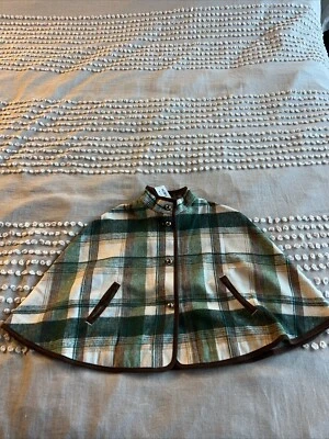 Janie And Jack Girls Sweater Cape Poncho Size 5-6 NWT Green Beige And Brown - Image 1 of 4