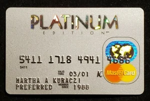 MasterCard Platinum Edition exp 2001  cc1254  - Bild 1 von 2