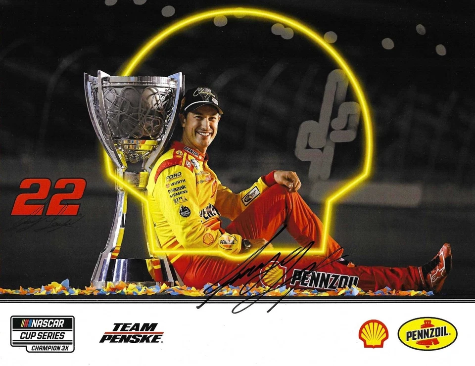 Tarjeta de héroe firmada por Joey Logano Shell Penzoill NASCAR 2025 8,5x11 certificado de autenticidad Foto 1 de 1