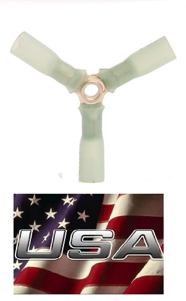 (4) 16-14 GA. 3 WAY BLUE 3M HEAT SHRINK BUTT WIRE CONNECTOR AUTOMOTIVE - MARINE - Image 1 of 1