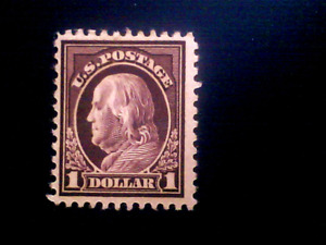 U S Stamps Scott 518 one dollar Franklin mint cv 37.50