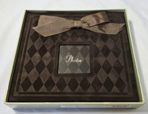CR Gibson Deluxe Photo Album holds 40 photos 5x7 prints NOS Chocolate Harlequin - Picture 1 of 12