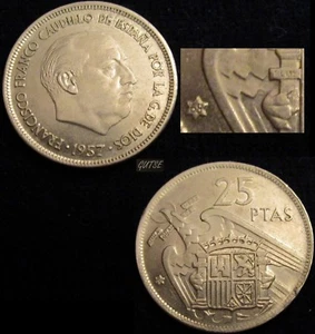 *GUTSE* FRANCO-1237, 25 PESETAS 1957*68, PLUS, CASI SIN CIRCULAR. - Foto 1 di 1