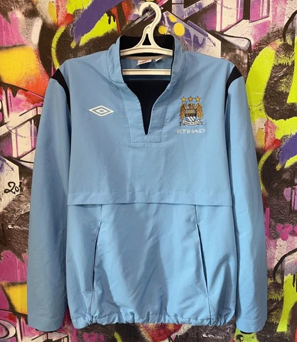Manchester City FC 2009 2010 Football Soccer Longsleeve Jacket Top Umbro Mens L Cover