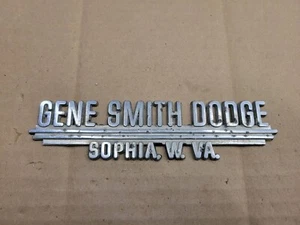 Gene Smith Dodge Sophia West Virginia WV Metal Car Dealership Emblem Badge Logo - Picture 1 of 2