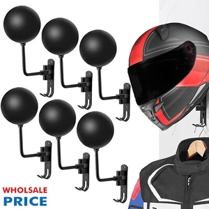 Wall Mount Motorcycle Bike Helmet Rack Holder Hook Hanger Stand Display US J7I1 - Picture 1 of 11