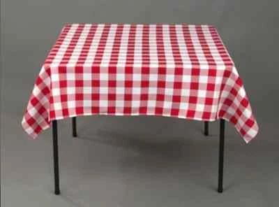 5 pack 54" x 54" Square Overlay checkered Tablecloth 100% polyester Restaurant - Image 1 of 3
