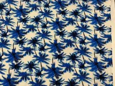 Rayon Challis Coral Flowers Floral Fabric By The Yard Soft Crepe Green Leaves - Image 1 of 4