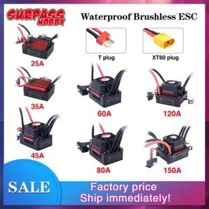 SURPASSHOBBY 150A 80A 120A 25A 35A 45A 60A ESC for 1/8 1/10 1/12 RC Car Motor - Picture 1 of 23