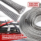 Tinned Copper Metal Braid Sleeving Flexible EMI RFI Shielding Wire  Lot