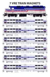 Virginia Railway Express Commuter Train 7 magnets Andy Fletcher - Picture 1 of 1