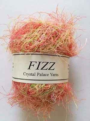Crystal Palace Fizz Eyelash Yarn #9526 Tulips - Pinks Green 50 gram 120 yds - Image 1 of 3