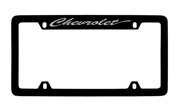 Chevrolet Black Coated Metal License Plate Frame Holder - Image 1 of 1