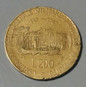 Italy - Repvbblica Italiana, 1989   200 Lire Coin  - Picture 1 of 3