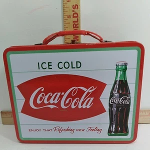Coca-Cola Tin Lunch Box Carry All Retro For That Refreshing New Feeling - Picture 1 of 9
