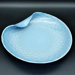 Alfredo Barbini Cristal de Murano Acolchado Bullicante 10" Cuenco Azul Cielo con Manchas Doradas - Imagen 1 de 22