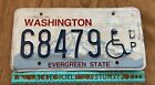 *License Plate, Washington, Handicapped, Evergreen State, 68479