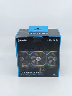 Lian Li UNI FAN SL140 RGB PWM Lüfter, 2er Pack inkl. Controller 140mm    _0.66_5 - Bild 1 von 4