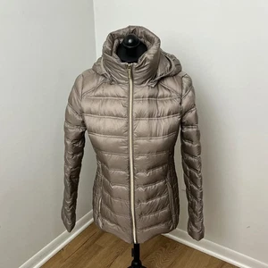 Michael Kors Daunenfüllung gefütterte Jacke Kapuze Reißverschluss vorne gesteppt Damen warm Small - Bild 1 von 11