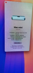 MacOS Sequoia Apple Mac Mini A1347 Core i5-4278U, 8GB Ram, 240GB SSD, Late 2014 - Picture 1 of 14