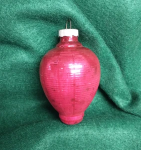 Vintage Shiny Brite Quecksilber Glas Hot Pink Chinesische LATERNE Weihnachtsschmuck - Bild 1 von 7
