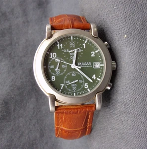 Men's PULSAR Chronograph Watch w/ New Battery - Works Great! a71 - Picture 1 of 6