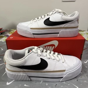 Size 9 - Nike Court Legacy Lift Low White Hemp Women DM7590-100 - Picture 1 of 9