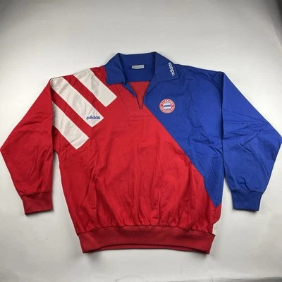Rare Vintage 90s Adidas Bayern Munich Pullover Sweatshirt Jacket Size M L Roomy - Image 1 of 4