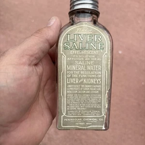 "SEHR SELTEN" Vintage Leber Kochsalzflasche, Peninsular Chemical Co - Bild 1 von 13