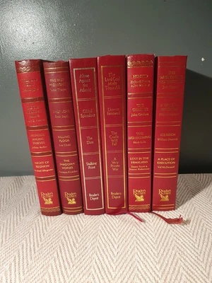 6x Reader's Digest Condensed Books (Brown/red) Bundle/Decorative ~ Vintage - Image 1 of 4