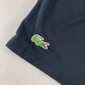 "Pantalones cortos deportivos vintage Lacoste para hombre medianos 6 negros 30"" cintura elástica 8"" entrepierna" - Imagen 1 de 10