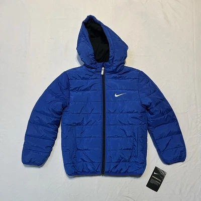 New NIKE Little Boy's Size 7 Puffer Jacket Coat Royal Blue 8UG083 $85 - Image 1 of 4