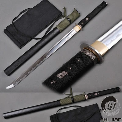 Japanese Samurai Ninja Sword Carbon Steel Practical Wakizashi Sharp Full Tang - Image 1 of 4