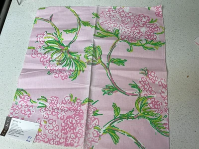 17"x16" Lilly Pulitzer Fabric Sample Remnant - Racey Lacey Scallop Pink Lee Jofa - Image 1 of 4