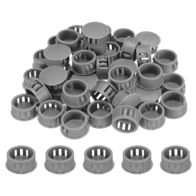 100 Stk. Lochstopfen, 5/7" runde Bohrschraubenlochstopfen-Abdeckungen dunkelgrau - Bild 1 von 4