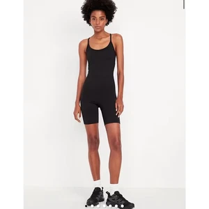 NWT Old Navy CloudComfy Cami Short Bodysuit Pull On Black Women's Sz M  - Picture 1 of 7