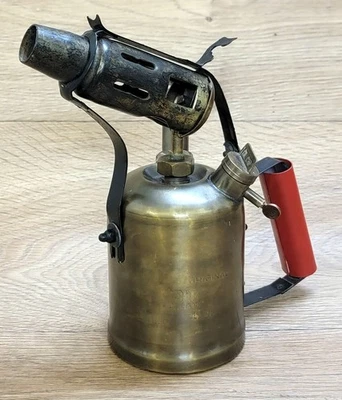Antique Replica Kerosene Oil Brass Blow Torch Vintage Collectible Soldering Tool - Image 1 of 4