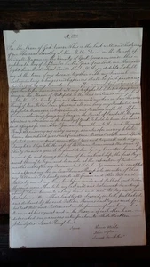 1800 GEORGE III 19TH C MANUSCRIPT WILL - THOMAS LINDLEY NEW MILLERDAM YORKSHIRE - Picture 1 of 9