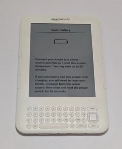Amazon Kindle Keyboard 3rd Gen Model #D00901 White Wi-Fi Dead Battery - Picture 1 of 2