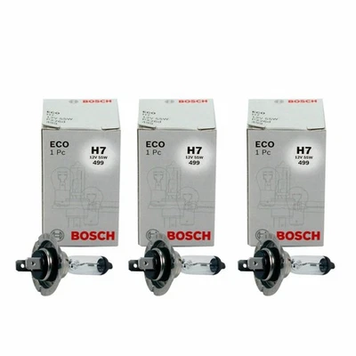 3X Geniune Single Bosch Eco H7 12V 55W 499 Headlight Bulb - Image 1 of 4