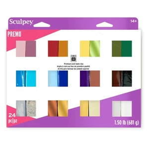Sculpey Premo 24 Color sampler of Polymer Oven-Bake Clay, Non-Toxic 1.5 lbs - Picture 1 of 5