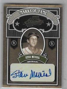 Stan Musial 2005 Playoff marcas absolutas de fama autógrafo certificado #/50 - Imagen 1 de 1