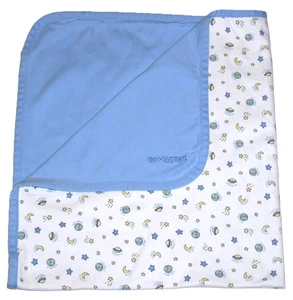 VTG Gymboree 1998 Earth Moon Star Saturn Blue Baby Blanket - Picture 1 of 4