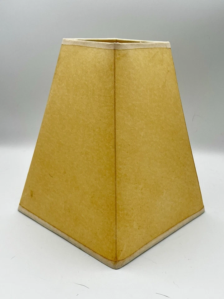 "Pantalla de papel pergamino cuadrada profunda pizarra bronceada vintage 11"" de alto 8""x8""" Foto 1 de 4