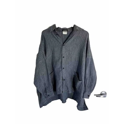 Eskandar Shirt Size 1 Linen Over Sized Botton Down Lagenlook Capsule Academia - Image 1 of 4