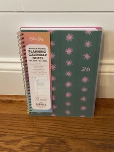 Blue Sky 2026 Kalender Planer Notizen Woche Neujahr Kaktus Muster grün rosa - Bild 1 von 5