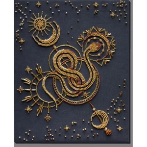 Perlenstickerei Set Gold Schlange Zum Selbermachen Perlenarbeiten Nadelspitze Kit Abris Kunst - Bild 1 von 8