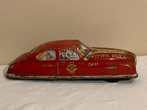 Louis Marx Tin Fire Department Car ac-84 - Picture 1 of 7